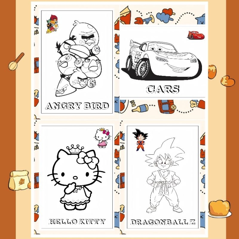 

KERTAS MEWARNAI ANAK PAUD,TK / KERTAS GAMBAR ANAK / COLORING / TRACONG / MEWARNAI MENGIKUTI POLA CARTOON A4