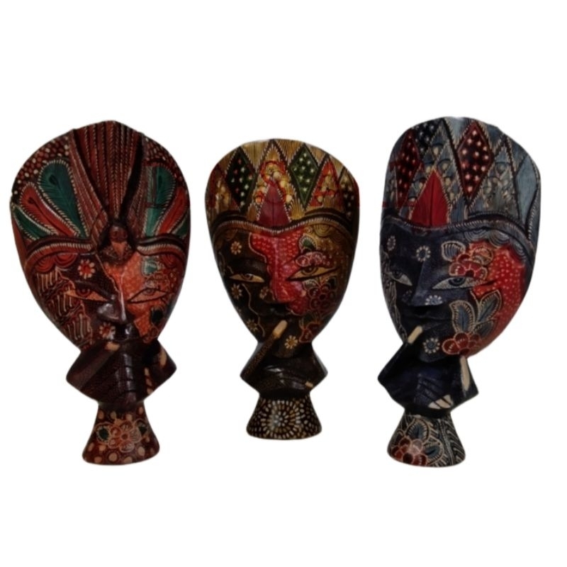 Topeng Batik Kayu/ Topeng Batik/ Dekorasi Topeng