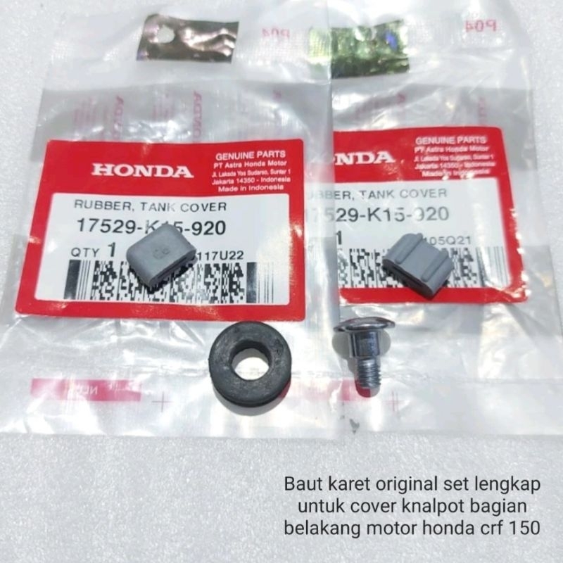 BAUT KARET SET LENGKAP ORIGINAL UNTUK COVER KNALPOT BAGIAN BELAKANG MOTOR HONDA CRF 150