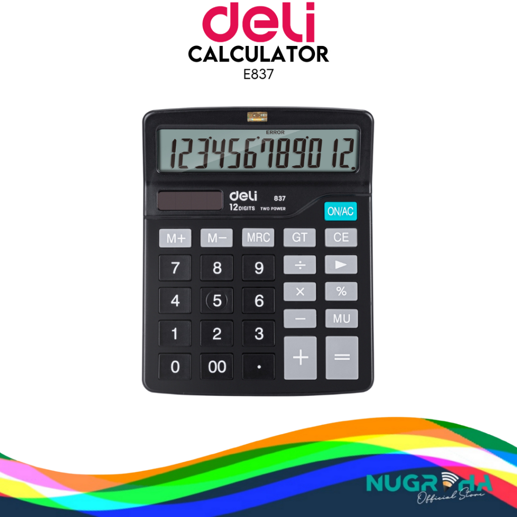 

DELI CALCULATOR DELO 12 DIGIT 837 BATTERY AA