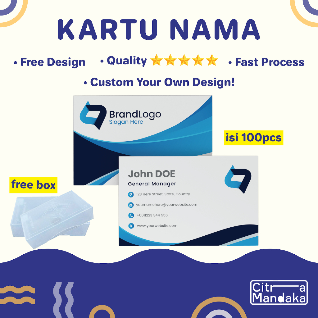 

Kartu Nama Custom 1 Sisi | Name Card 2 Sisi