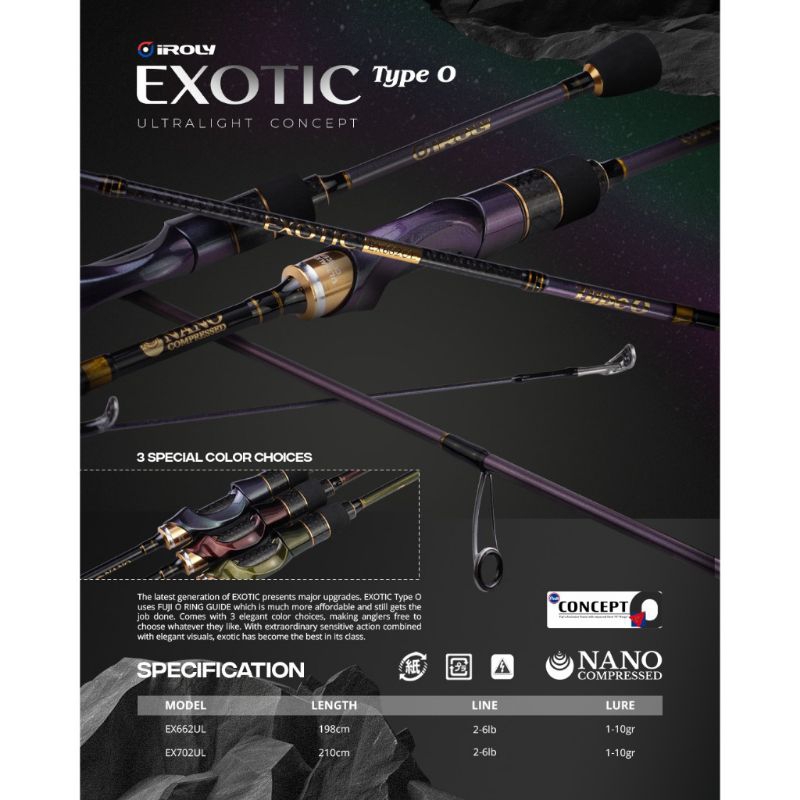 Joran IROLY Exotic type O BAITCASTING 602/662 - joran ultra light