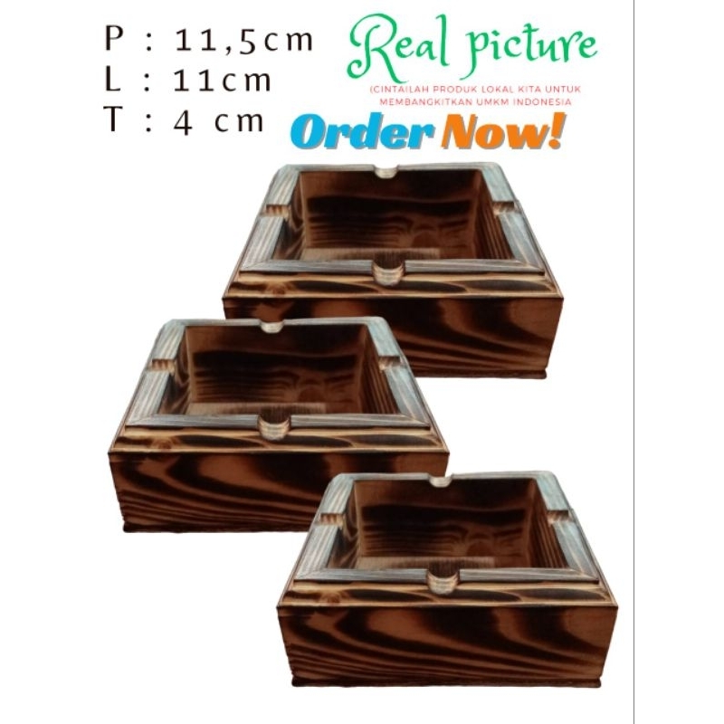 asbak kayu model kotak/asbak sampah latu rokok/asbak kayu unik