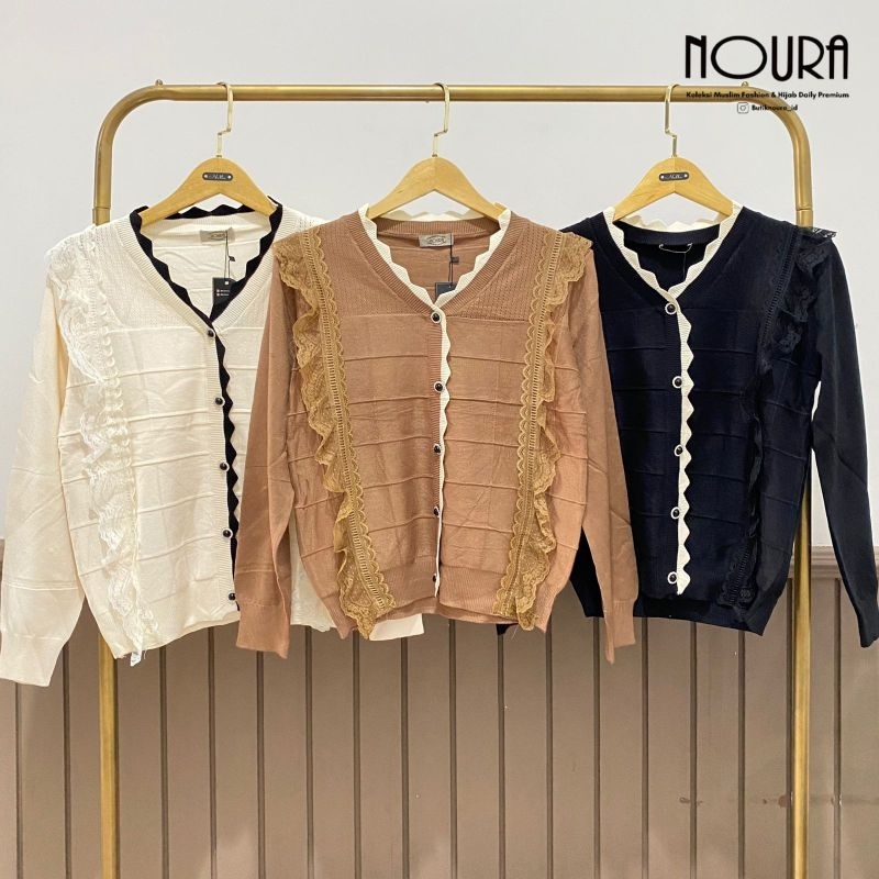 Noura - Atasan Knit Renda korean style | Atasan remaja dewasa kekinian - atasan rajut import premium