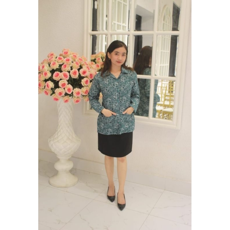 SERAGAM BATIK PKK NASIONAL TERBARU ATASAN WANITA LAPIS FURING