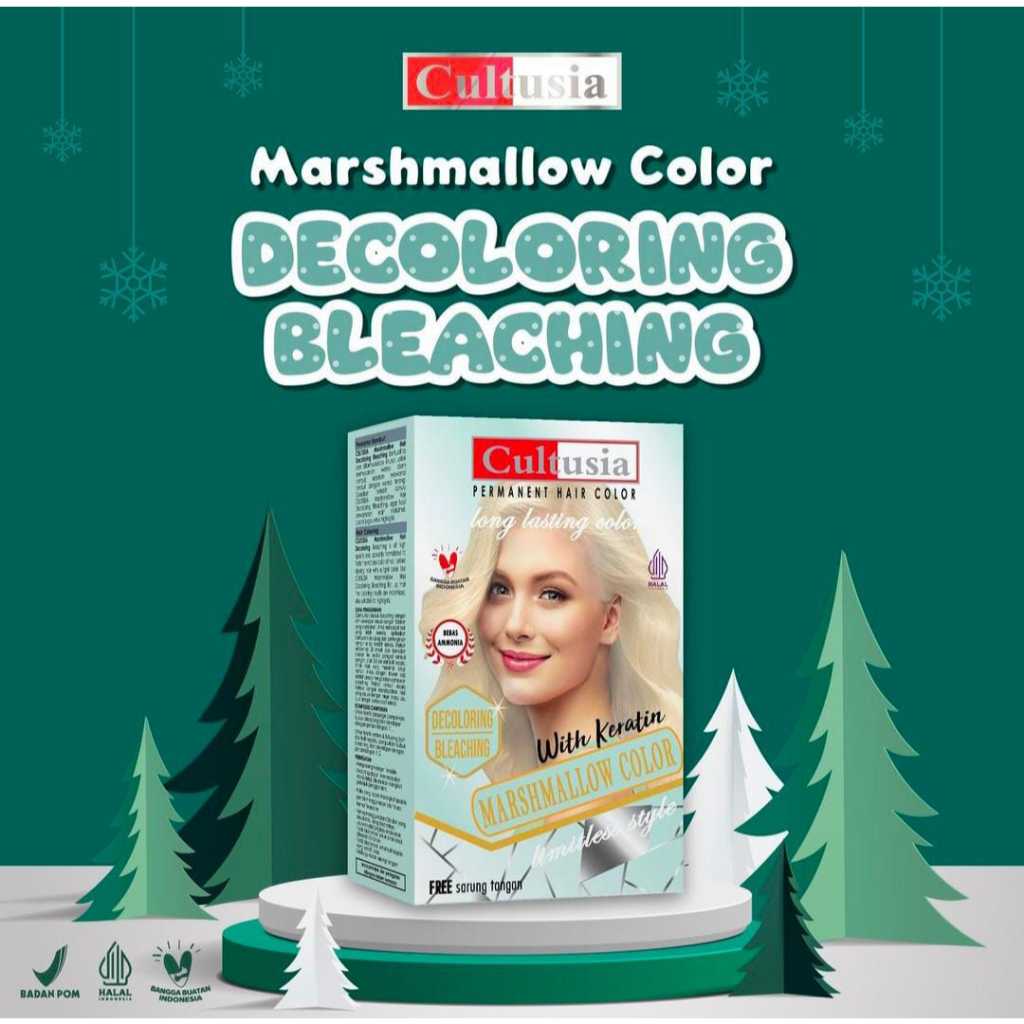 Cultusia Marshmallow Color Decoloring Bleaching With Keratin 30ML - Cat Rambut Marshmallow Bleaching