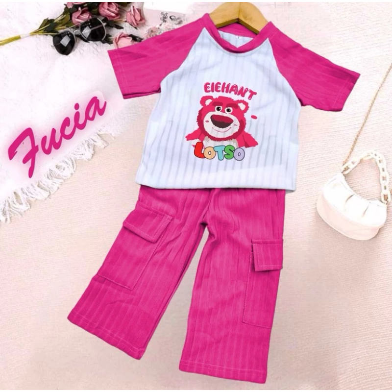 SETELAN ANAK VIRAL KNIT MOTIF LOTSO||ONE SET KNIT ANAK||ONE SET CARGO ANAK