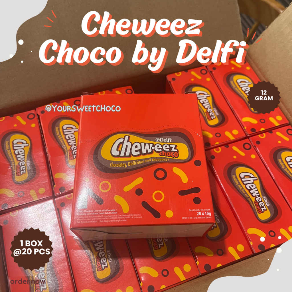 

DELFI COKLAT CHEWEEZ 12 GR ( 1 KARTON ISI 12 BOX @ 20 PC) CHEW-EEZ CHOCO COKELAT DELFI