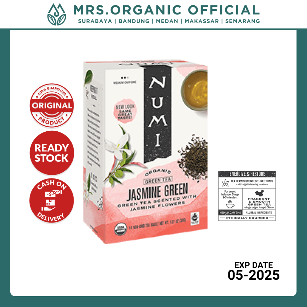 

Teh Celup Organik Organic Jasmine Green Tea Numi 36 g