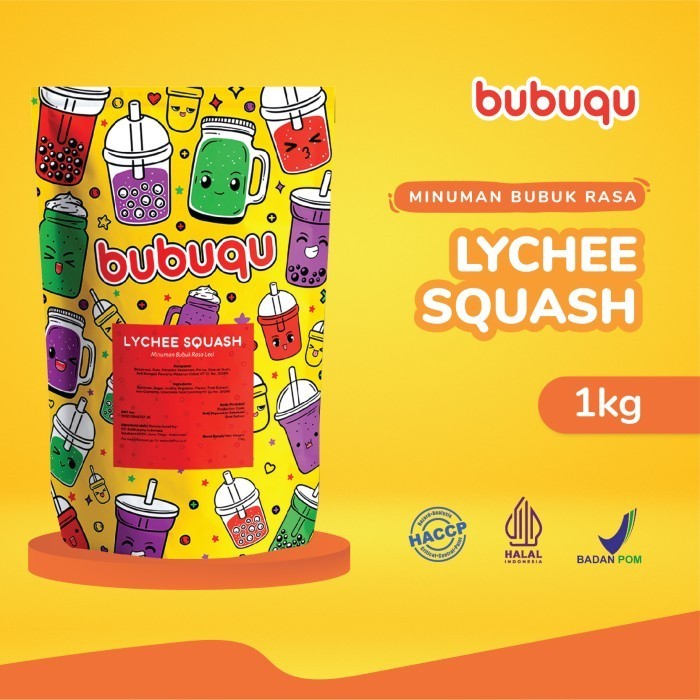 

Bubuqu Lychee Squash 1 Kg - Bubuk Minuman Leci Segar