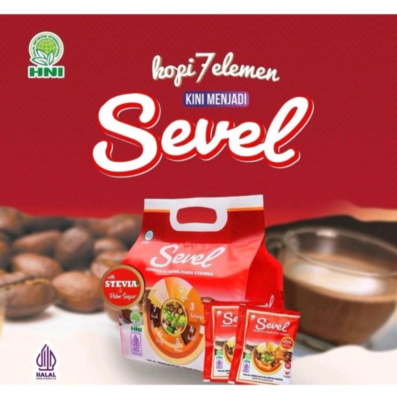 

KOPI SEVEL (Seven Elemen) / kopi kesehatan HNI HPAI isi 10 sachet Kopi Sevel Sehat Nikmat Energi Rileks