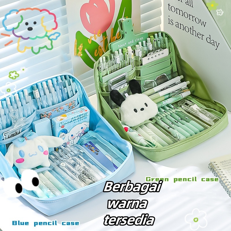 

Tas penyimpanan alat tulis kotak pensil kreatif lucu kotak pensil berkapasitas besar yang tampak tinggi tempat pensil khusus siswa