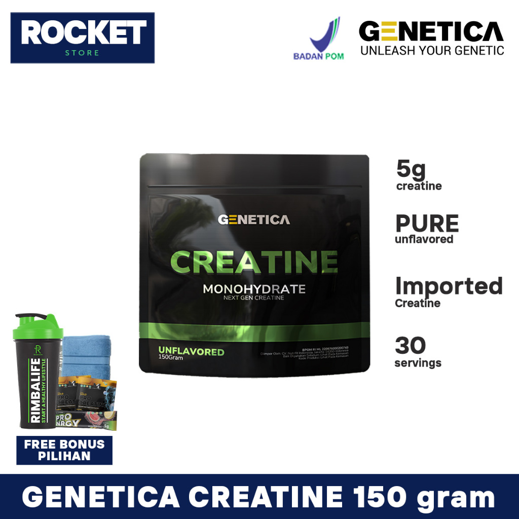 GENETICA Creatine Monohydrate 150 gram 30 serving - Suplemen Kreatin