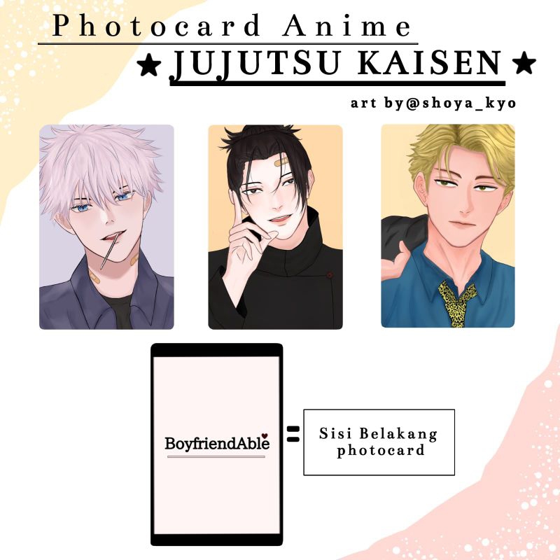 Photocard Anime Jujustu Kaisen fanart JJK