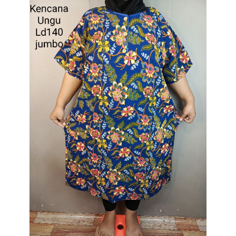 Daster Jumbo Plisir Kencana ungu Ld 140 lebel coklat