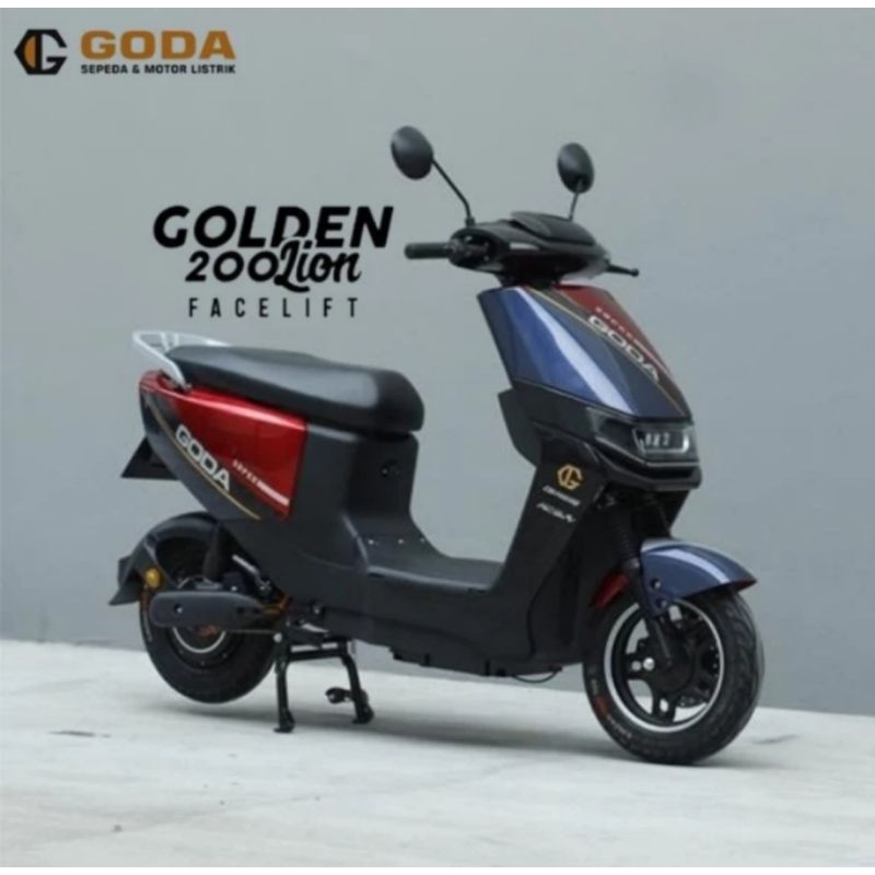 Sepeda Listrik Subsidi Lion 200 GD Goda Lion 800W-Whiteblue