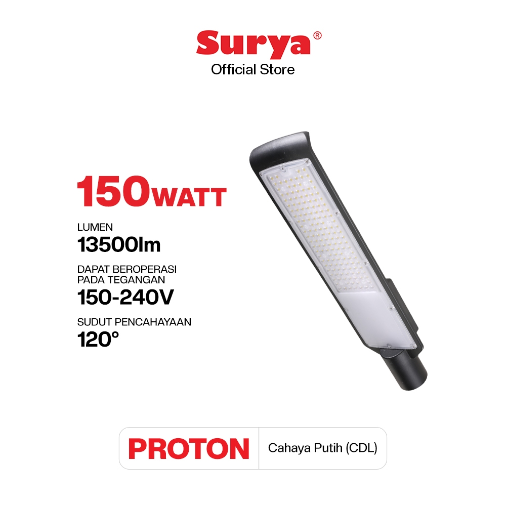 Surya Lampu Jalan LED Proton 150W CDL Cahaya Putih