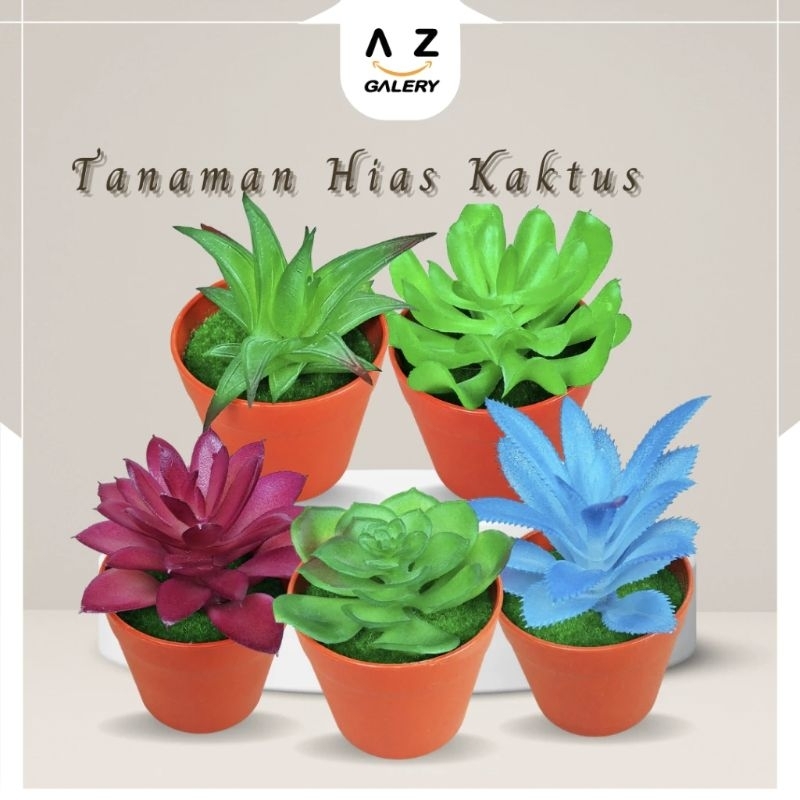 Tanaman kaktus sekulen plastik / Bunga kaktus plastik artificial