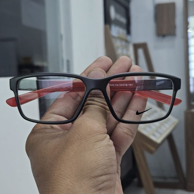 frame kacamata pria wanita kotak sporty 7092 hijau merah