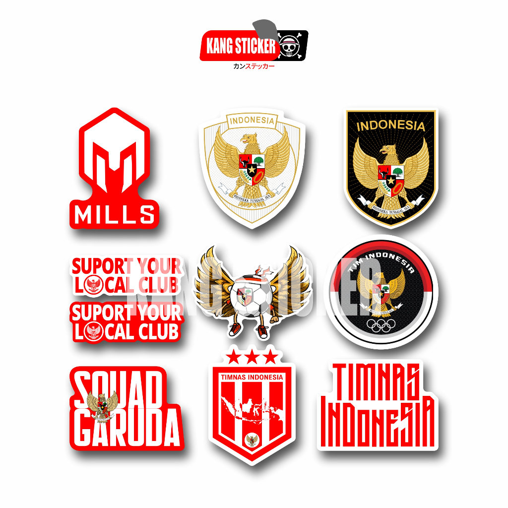 

STICKER PACK TIMNAS INDONESIA [10 pcs] Waterproof