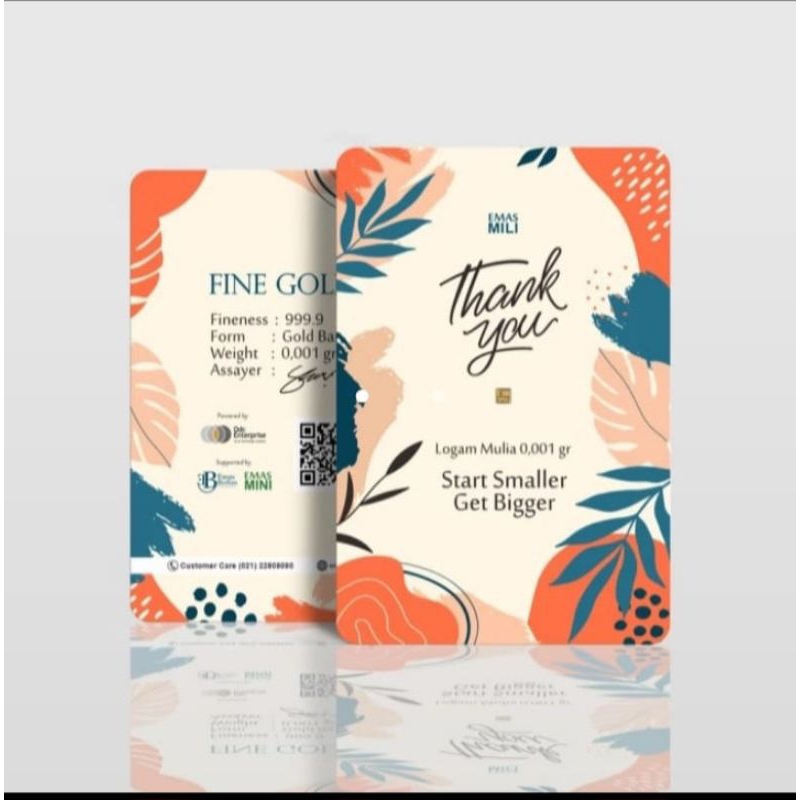Emas Mili Series Tank You Emas Batangan Logam Mulia 24K