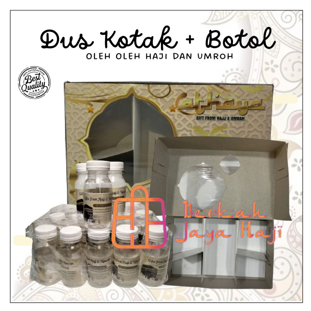 

Packaging souvenir oleh oleh haji dan umroh isi 25 botol 25 dus