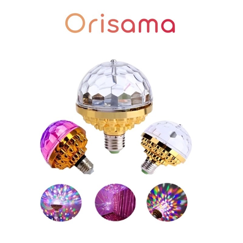 LAMPU DISCO PUTAR 7 WARNA / Bohlam Lampu Disco Magic Ball RGB / Lampu LED RGB
