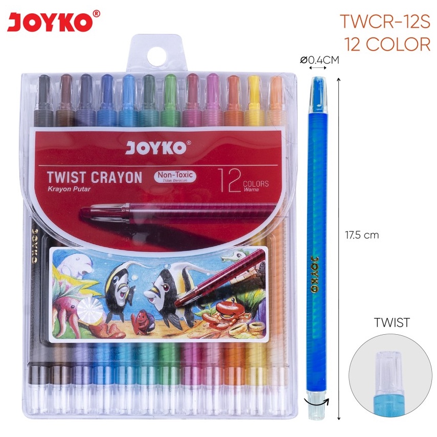 

KODE D22F Krayon Putar Twist Crayon Joyko TWCR TWCR12S12Wrna