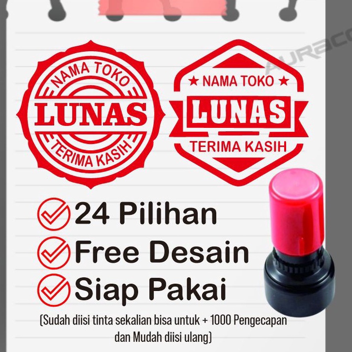 KODE M74G COD Stempel lunas Stempel Toko Cap lunas Stempel lunas bulat Stempel lunas Persegi  Stempe