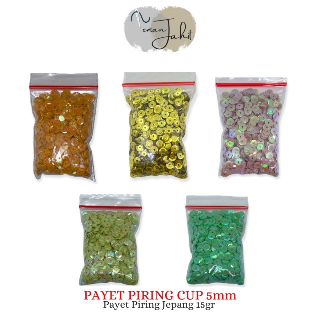 Payet Piring Cup Premium 5mm per15gram / Payet Remboci Piring Cup/ Payet Jepang