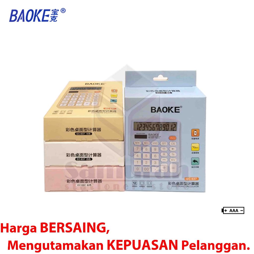 

Kalkulator Baoke EC 837 / Mesin Hitung EC837 Dual power / Calculator 12 Digit batrai AAA + solar Two