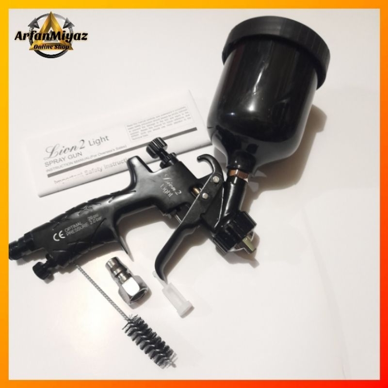 Spray Gun Auarita Mini Lion 2 Light Hvlp Nozzle 0,8mm/1,0mm Tabung 250ml Original