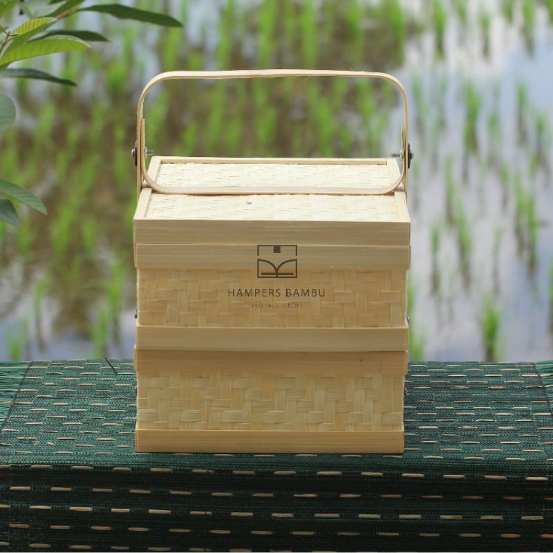 

Kotak Natural Susun 2 Bambu premium Hampers Murah Hantaran Murah by BAMBU TASIK