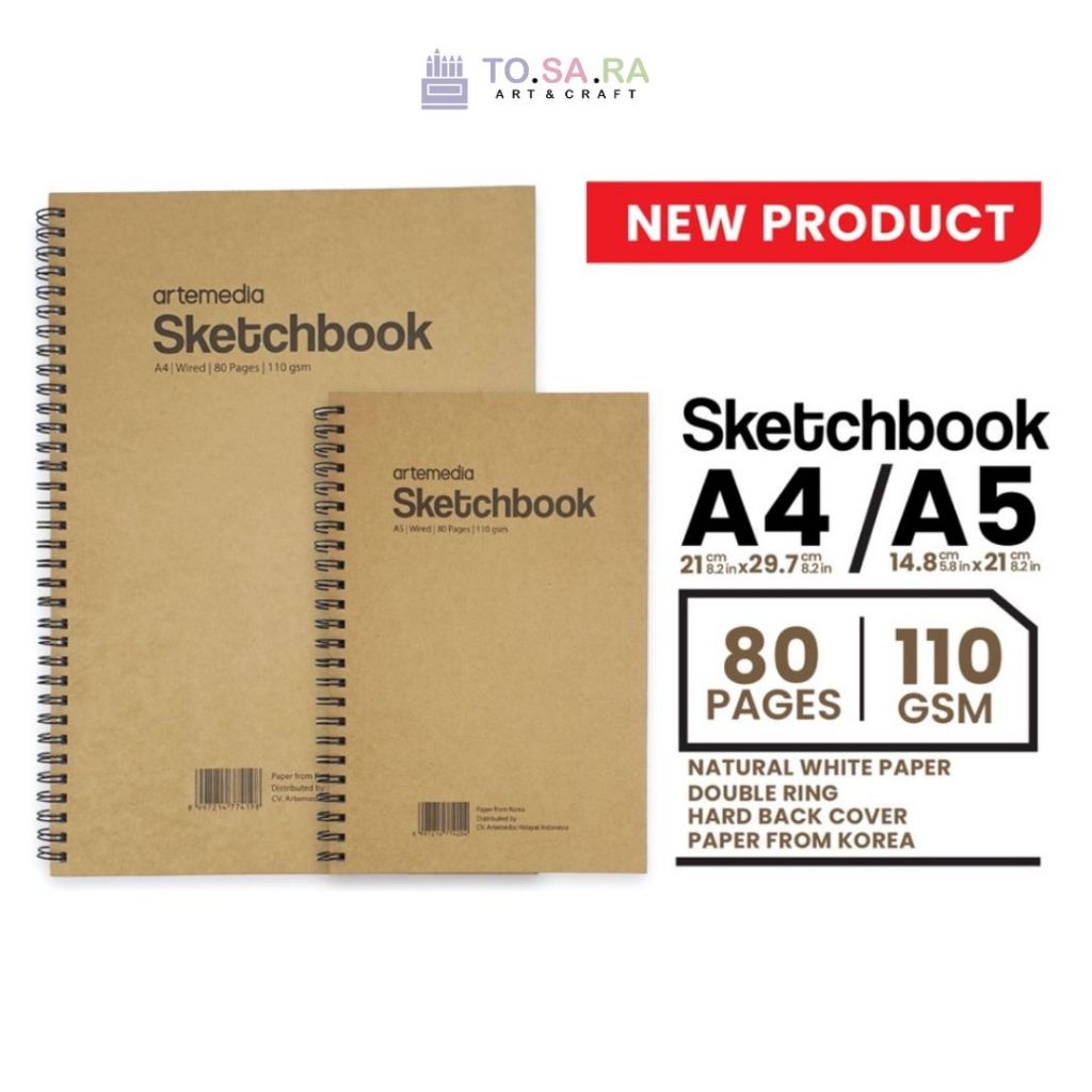 

Buku Sketsa Artemedia Sketchbook Wired A5 A4 Craft Cover Jilid Spiral