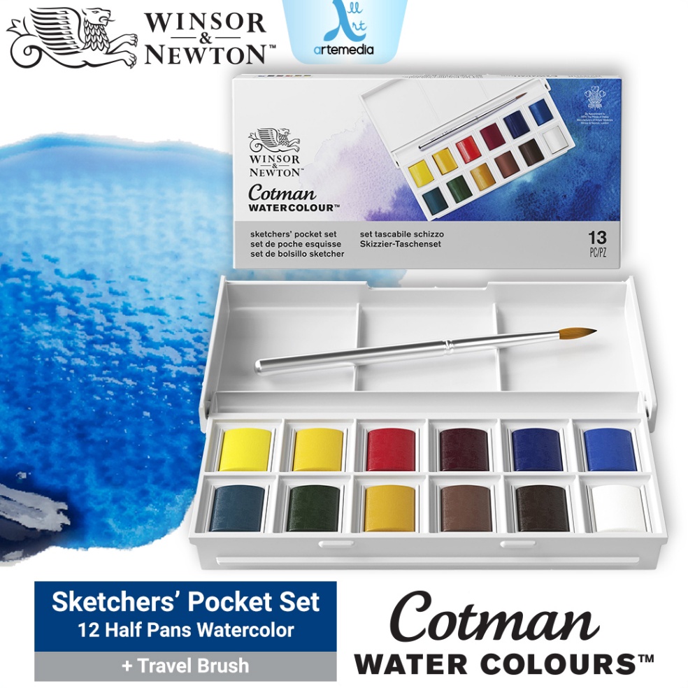 

Winsor Newton Cotman 12 Half Pan Sketchers Pocket Watercolor Set ART Z4L6