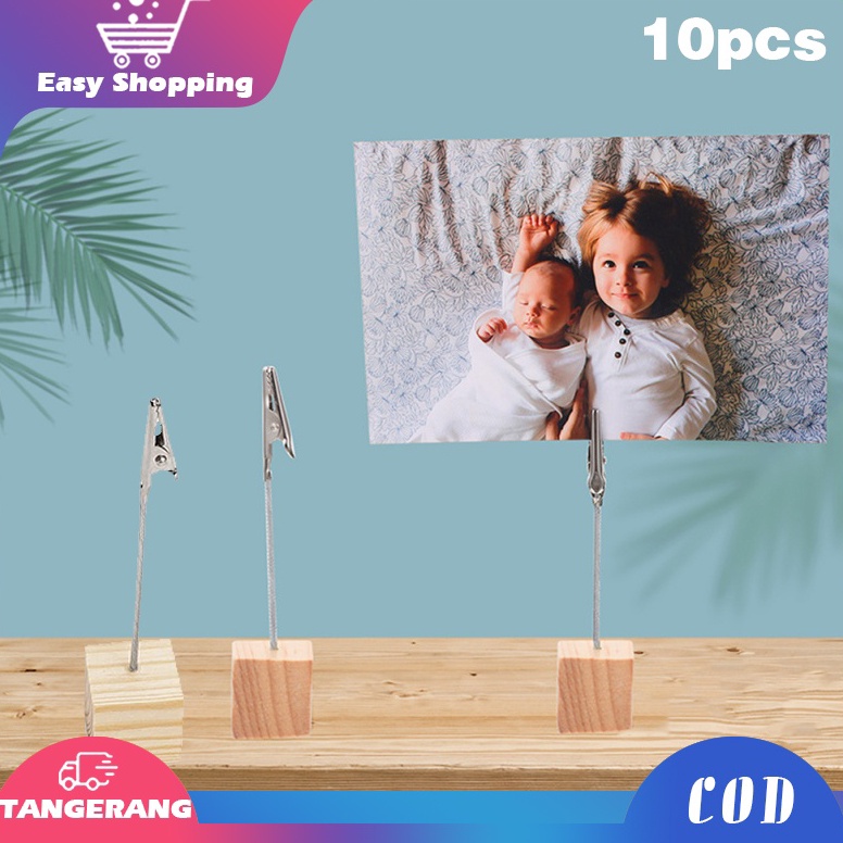 

1pcs Price Tag Kayu Tatakan Holder Foto Price TagPhoto Card HolderNomor Meja Kayu Model Jepit Buaya ART Z9B4