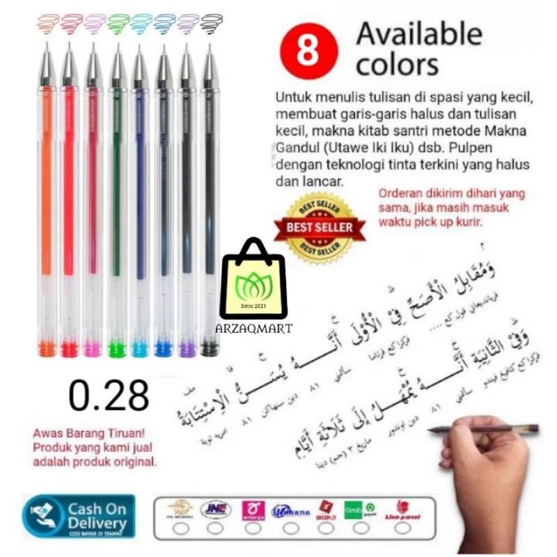 

PULPEN MAKNA 0.28 SATU SET 8 WARNA