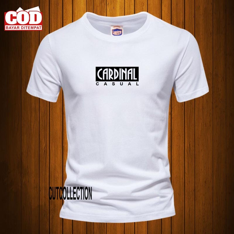 aju Kaos Pria Lengan Pendek / Baju Kaos Cardinal Casual Blok Hitam / Polo Shirt Distro Premium Quali