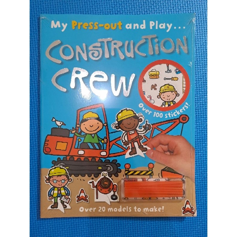 

buku aktivitas anak, construction crew, excavator