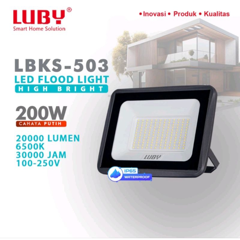 Lampu Led Sorot Floodlight Luby 200w 200watt Putih Kuning