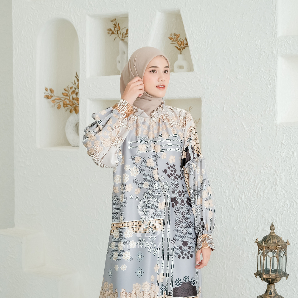 ShirinZein - Gamis Khansa Bahan Sliky Size S - 3XL Kondangan Pesta Simple Mewah Elegan Terbaru 2024-7