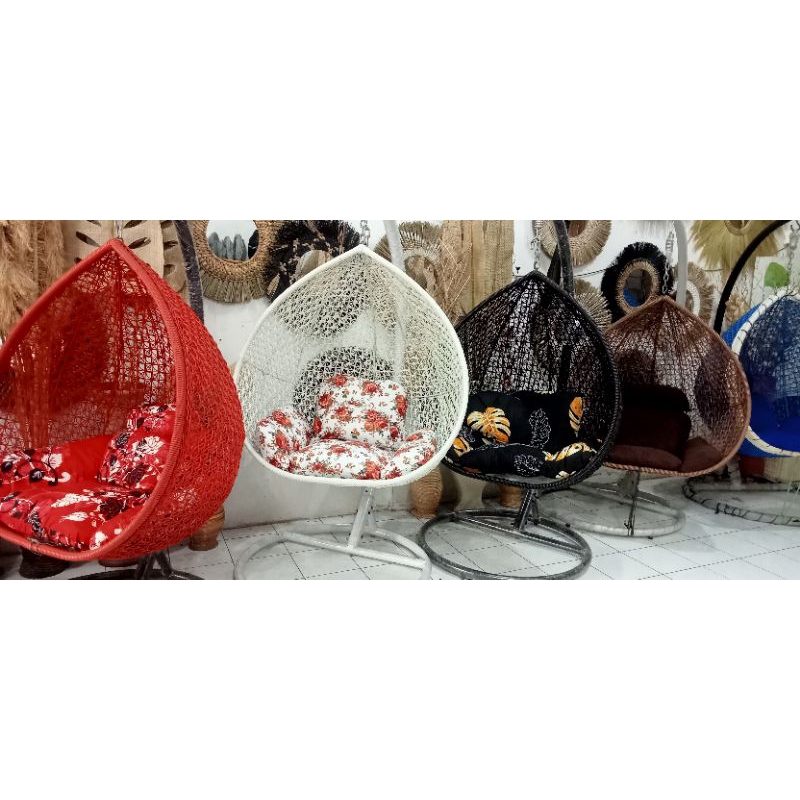 AYUNAN GANTUNG ROTAN SINTETIS BANDULAN SANTAI BISA DIRAKIT KNOCK DOWN