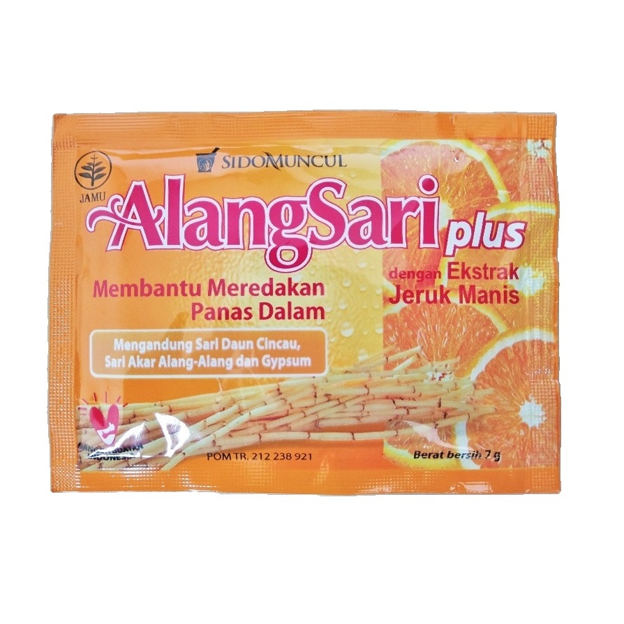 

Alang Sari Plus Jeruk Manis Pencegah Panas Dalam & Sariawan [ 7 Gr ] / 1 Sct