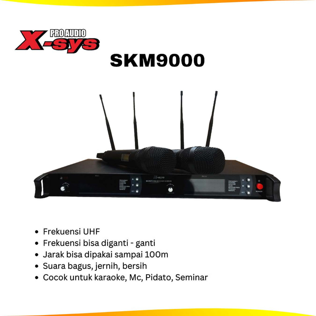 X-Sys Microphone Wireless SKM-9000 SKM9000 SKM 9000 Mikrofon Nirkabel Original