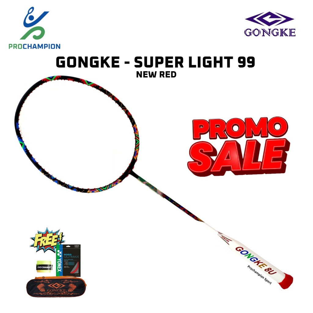 Promo Sale  Raket Badminton Gongke Superlight 55 / 66 / 77 / 88 / 99