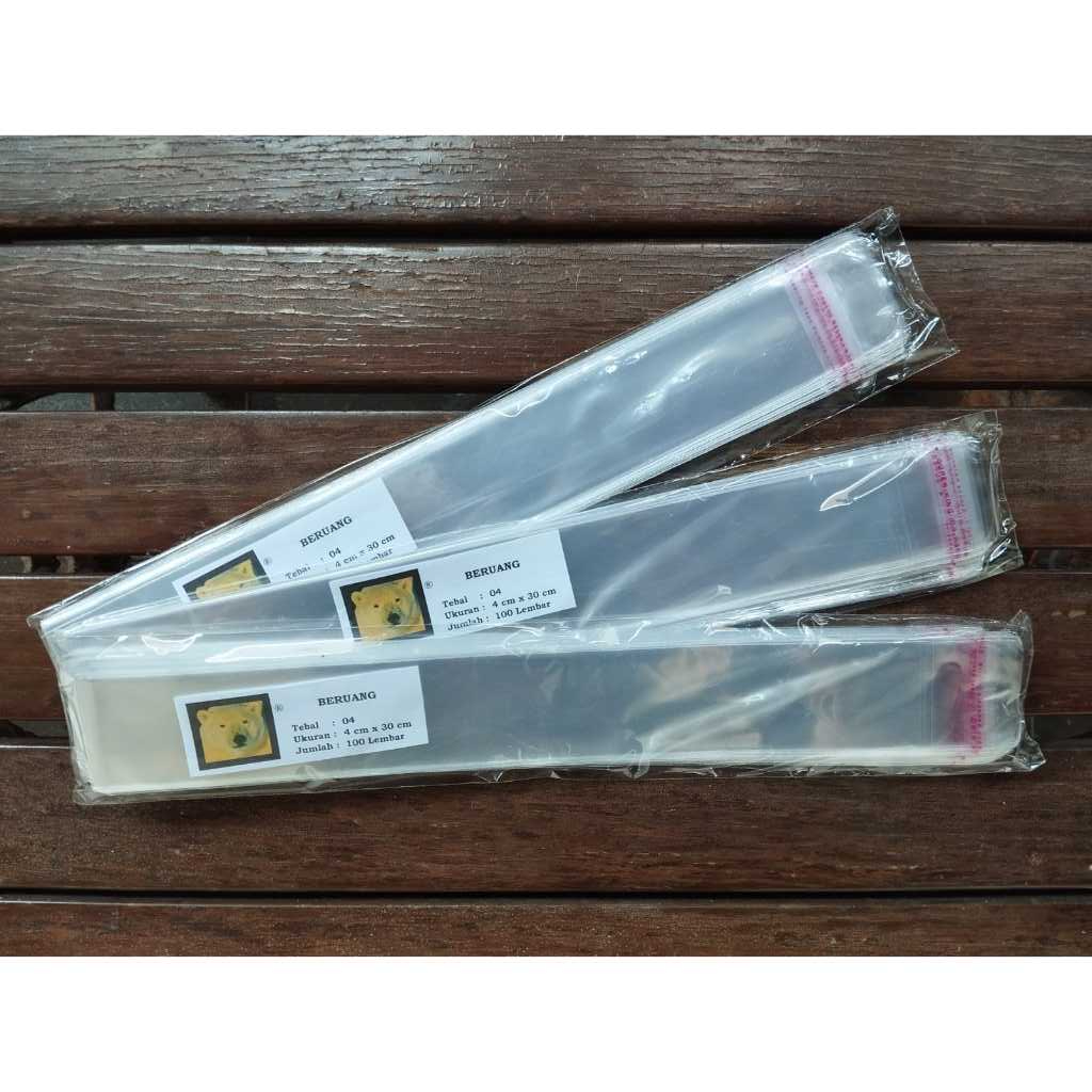 

PLASTIK OPP BERUANG 4 X 30 TEBAL 33 MIC LEM / PEREKAT ISI 100LB
