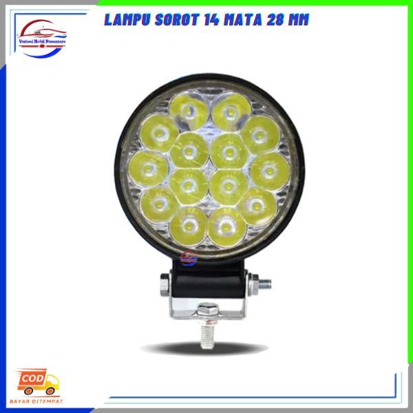 Lampu Tembak Sorot LED Worklight Kabut 12 Mata Bulat Variasi Mobil Truk