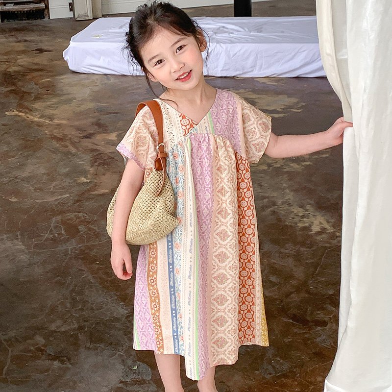 BeeChic.Kids Dress Batik Anak Import Colorful - Dress Anak Perempuan Motif Batik Dress MODEL GAUN CU