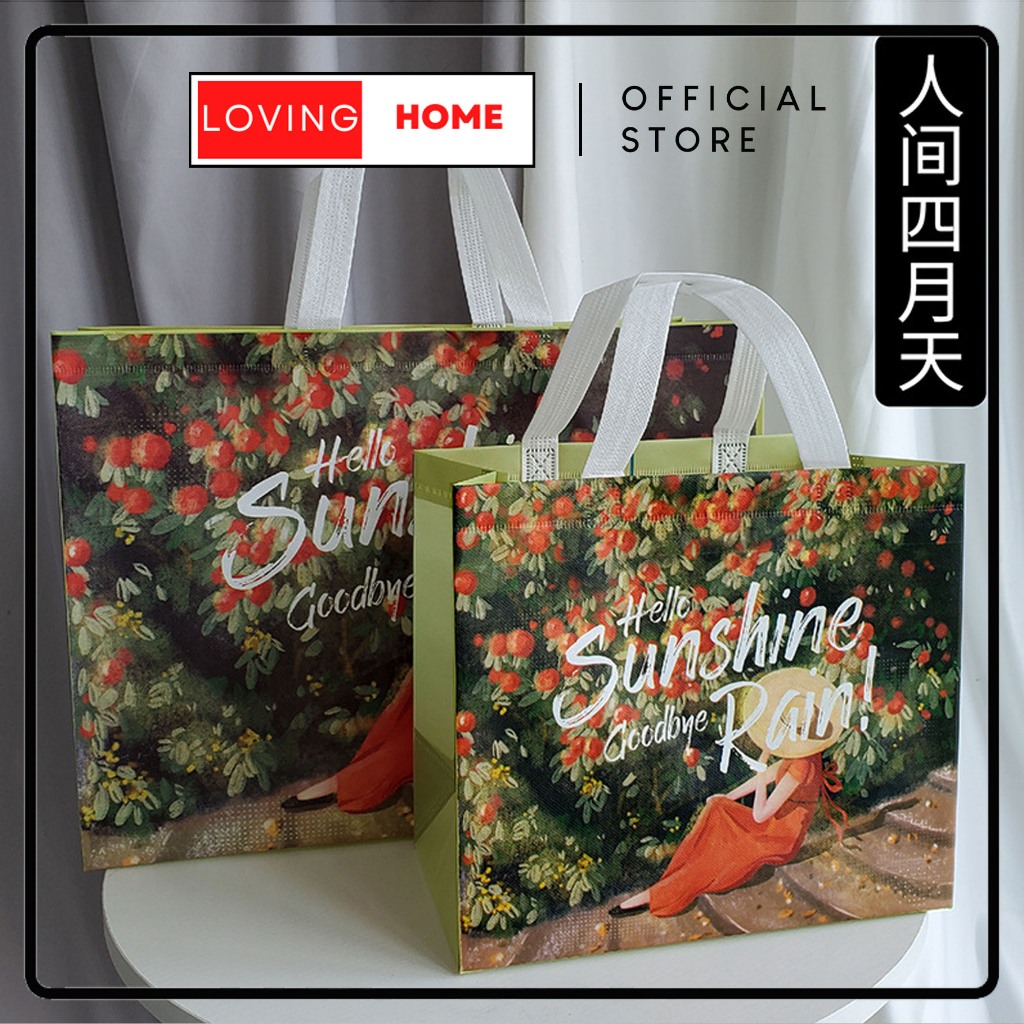 

LOVING HOME - Paper Bag - Tas Kain Goodie Bag Eco Friendly Ramah Lingkungan Motif Lucu
