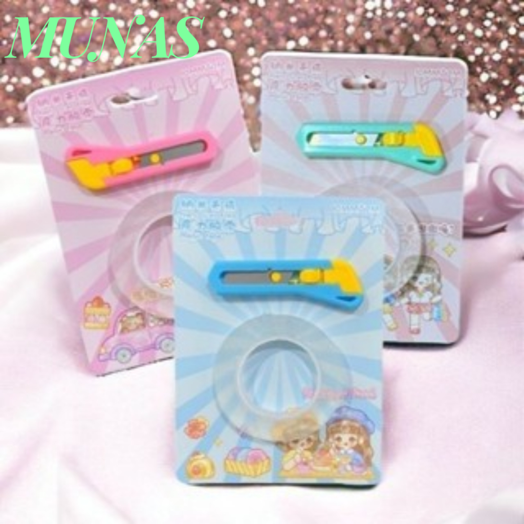 

MUNAS Cutter Mini Portable Dan Double Tape Gel 2 In 1 Kater Kecil Polos Pemotong Kertas Paper Cutter Isolasi Bening 2 Sisi Anti Air Travel Kit Tape Multifungsi Perekat Dinding Tembok Tanpa Bekas Selotip Super Kuat Waterproof